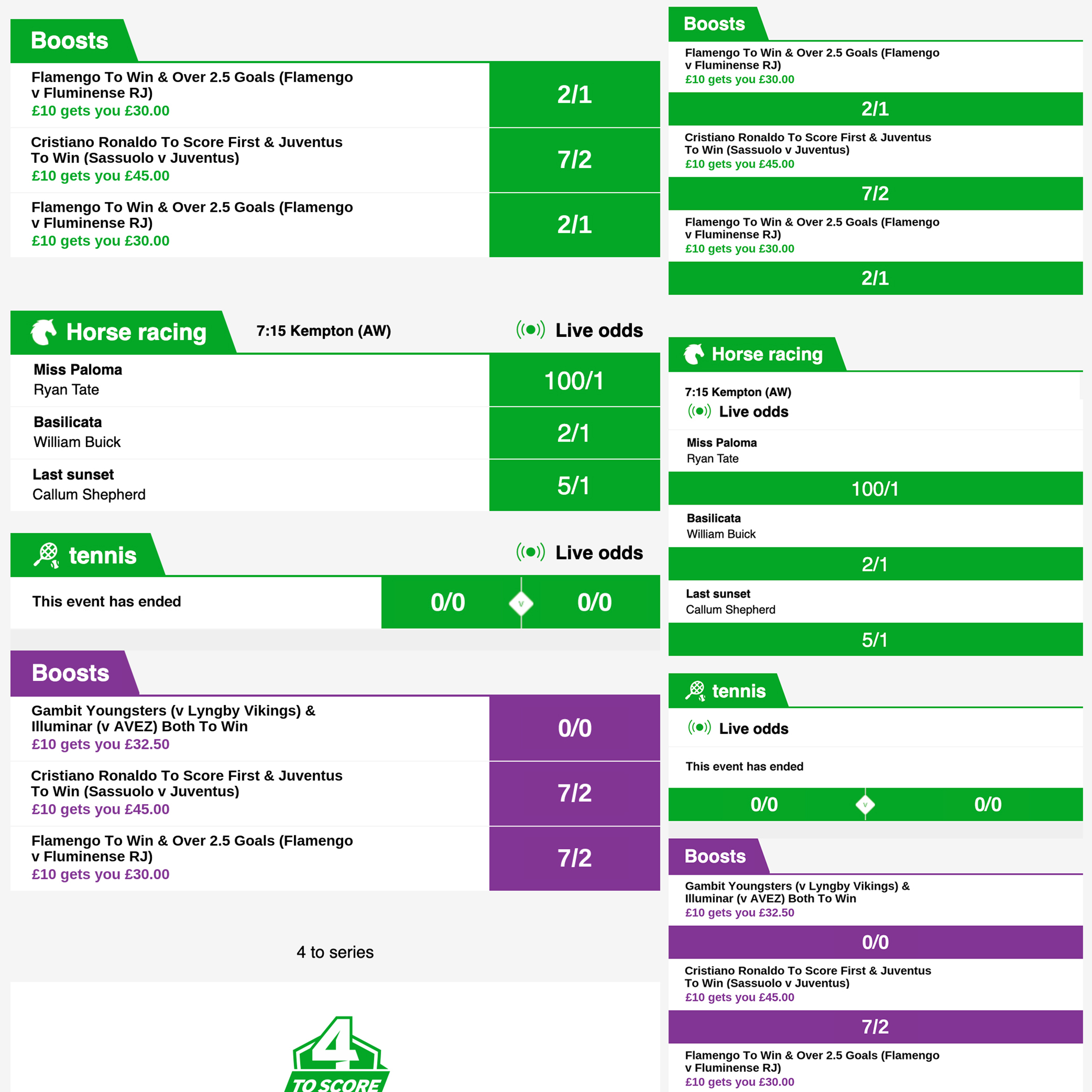 Betway Live Odds